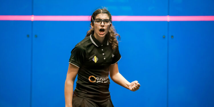 Egyptian squash professional Amina Orfi at the Squash on Fire Open