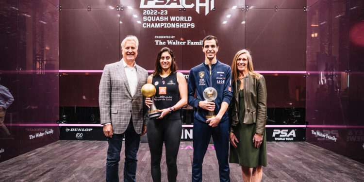 Mark Walter and Kimbra Walter with Nour El Sherbini and Ali Farag